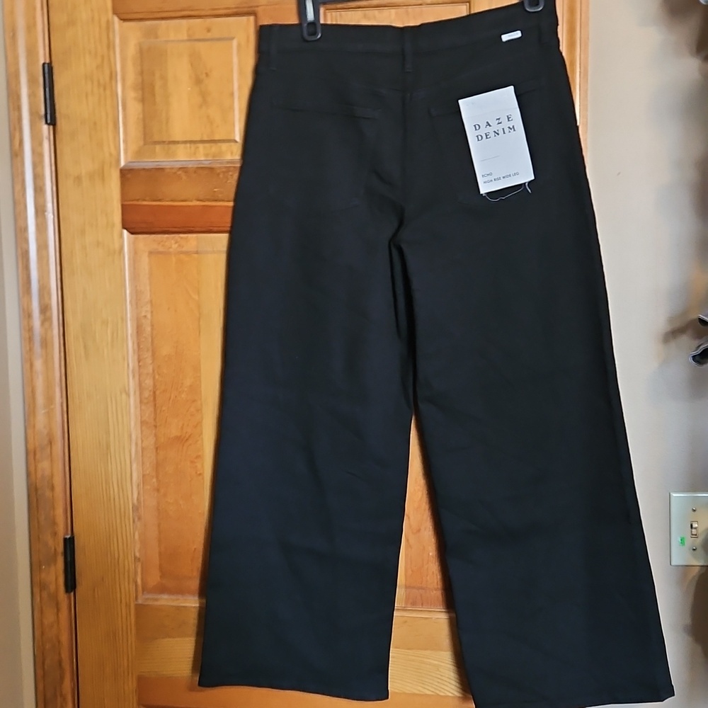 DAZE Denim Echo High-Rise Wide Leg Black Jeans-NWT - Picture 6 of 13